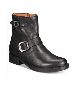 FRYE Vickie Black Leather Booties Sz 6.5